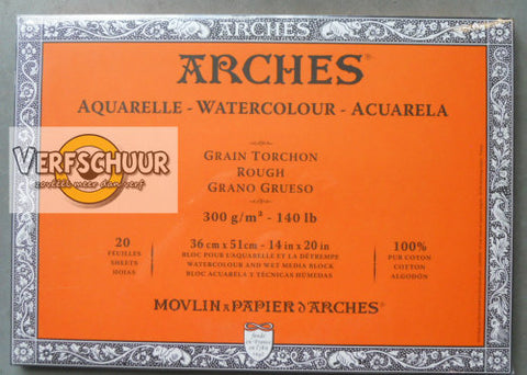Arches aquarelle block grain torchon 20st 300g 36x51cm A1795088