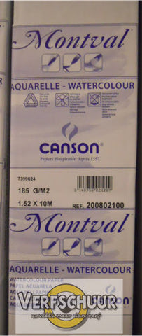 Canson Rol Aquarel Montval 1.52x10m 185gr fijne korrel naturel wit  C200802100
