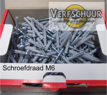 Nagelplug met schroefdraad M6 6x40mm 200 stuks 055356