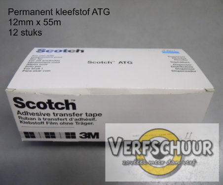 Permanent kleefstof ATG 12mmx55m 12 stuks