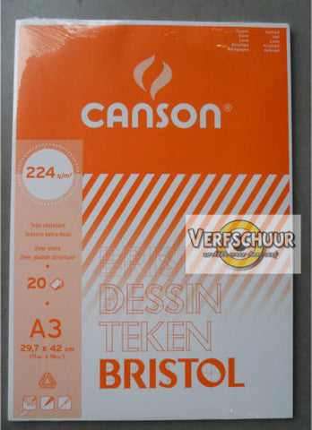 Canson bristol dessin teken 224gr/m² a3 20v 200457113