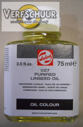 Talens Gezuiverde lijnolie 027 flacon 75ml BE_6%