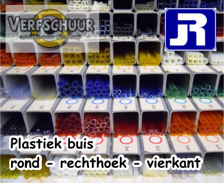 Plastiek buis plat/rechthoek 330x2x4mm groen PQUV24