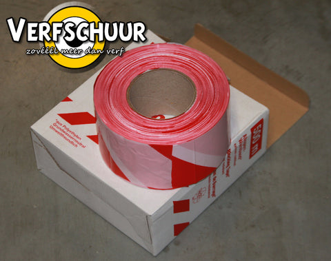 Afzetband rood/wit 8cm x 500m