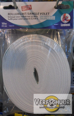 Rolluiklint 22mm-10m wit