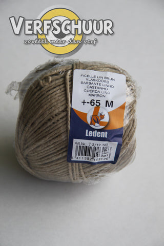 Vlaskoord 2-draad 1,5mm bruin +-65m ( 200gr )