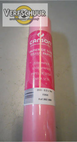 Canson zijdepapier felroze 20g 0.5x5m 200992668