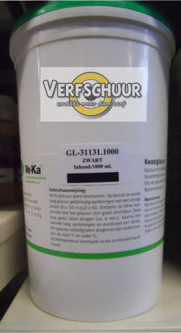 Ve-Ka Kwastglazuur glans aardewerk zwart 1L GL-31131.1000