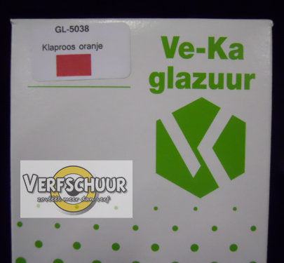 VeKa Poederglazuur effect oranje klaproos aardewerk 500gr GL-5038