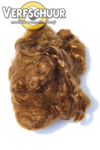 Auburn brown long wave mohair haar