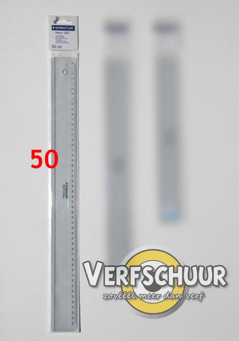 kunststof liniaal in plastic hangetui 50 cm