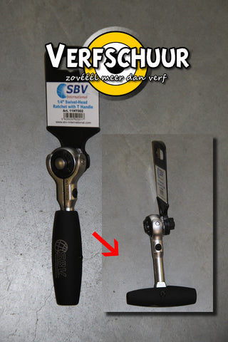 SBV Draaibare ratelkop 1/4" met T-Bar 11HT002