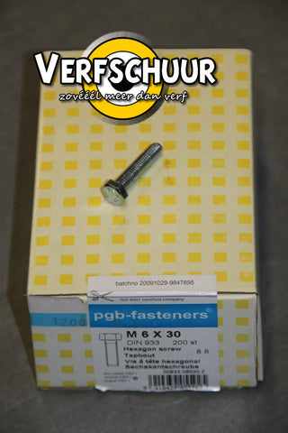 Tapbout verzinkt M6x30mm 200 stuks 850605