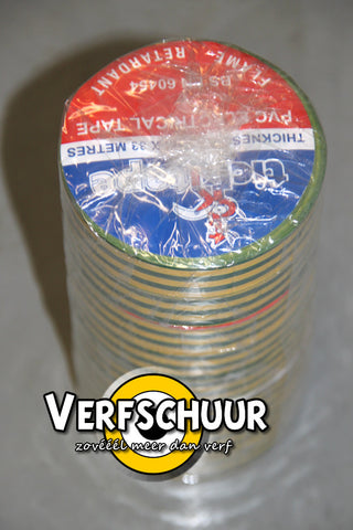 PVC electrical tape 0.12mmx19mmx33m geel/groen 8 STUK 086816