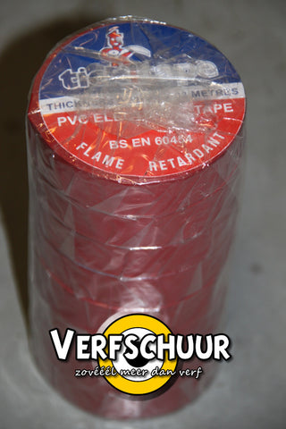 PVC electrical tape 0.12mmx19mmx33m rood 8 STUKS 086812