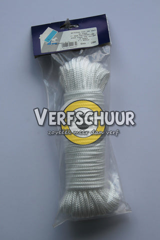 Gevlochten touw 100% PP 6mm-20m wit