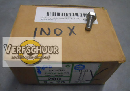 Zeskantbout rvs-inox M8x20mm 200 stuks 950613