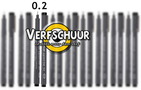 pigment liner fineliner 0,2 mm zwart  308 02-9