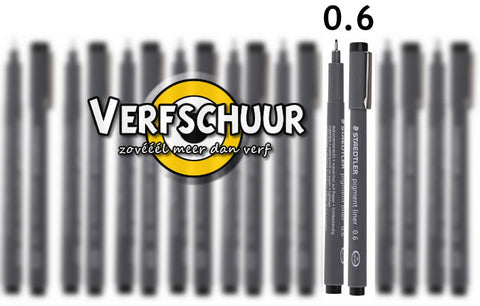 pigment liner fineliner 0,6 mm zwart  308 06-9