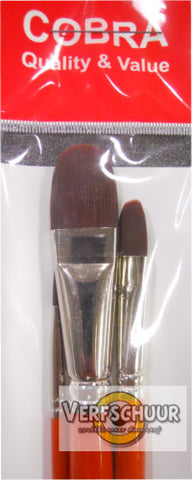 Cobra Kattetong olie en acrylverf penselenset 0/14/20 filament 977