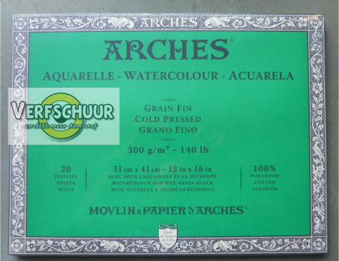 Arches aquarel Fijne korrel 20v 300g/m² 31x41cm A1795062