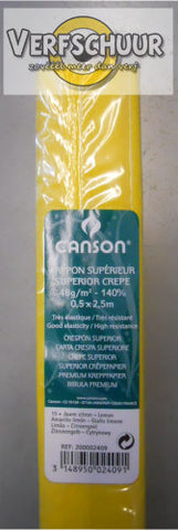 Canson crepepapier topkwaliteit citroengeel 0.5x2.5m 200002409