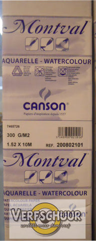 Canson Rol Aquarel Montval 1.52x10m 300gr fijne korrel naturel wit  C200802101