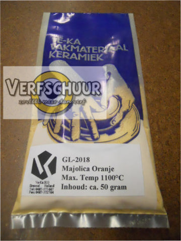 Majolica 50gr GL-2018 oranje (loodhoudend)