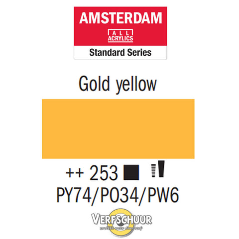 Amsterdam Acrylverf tube kleur:253 (120 ml Goudgeel) serie:*