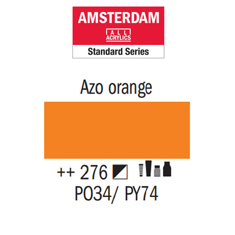 Amsterdam Acrylverf tube kleur:276 (120 ml Azo oranje) serie:*
