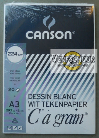 Canson wit tekenpapier C'à grain 224g/m² a3 20st C200027138