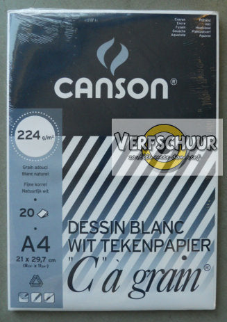 Canson wit tekenpapier c'à grain 224g/m² a4 20st C200027135