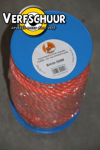 PP koord oranje 960kg 8mm-50m