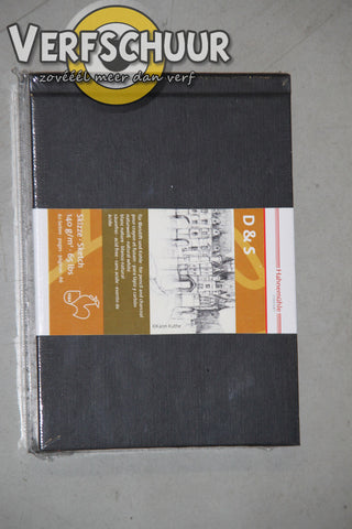 D&S Sketchbook zwart kaft, gebonden 140gr/A6 L 10628324