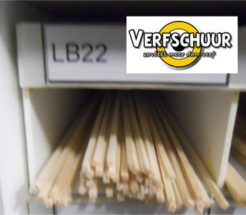 Balsa ligger vierkant 1000x2x2mm LB22