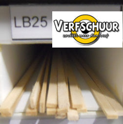 Balsa ligger rechthoek 1000x2x5mm LB25