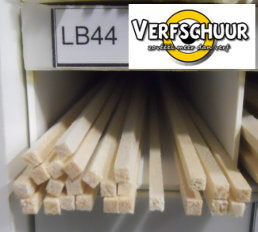 Balsa ligger vierkant 1000x4x4mm LB44