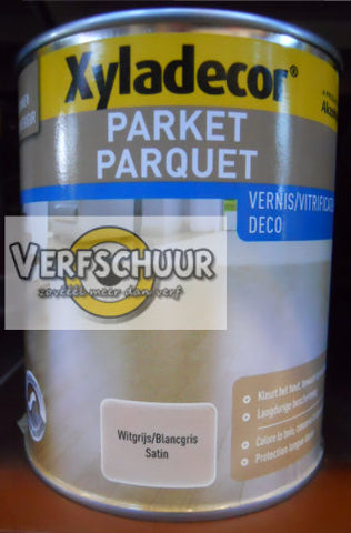 XY Parketvernis Deco satin witgrijs 750ml