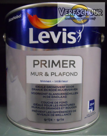LEVIS PRIMER MUR & PLAFOND - GRIJS - 2.5l.