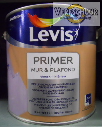 LEVIS PRIMER MUR & PLAFOND - OKERGEEL - 2.5l.