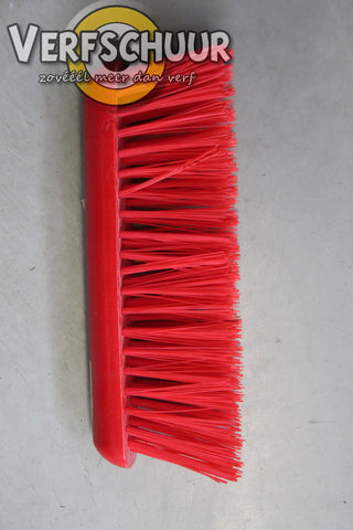 Straatborstel rood pvc-hout halfrond & plat rood 1370