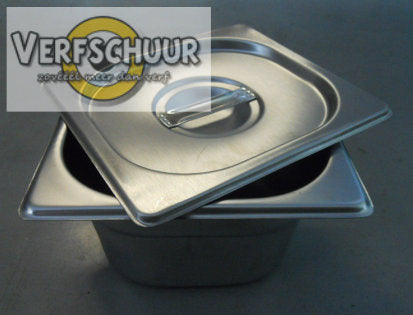 Stainless steel box+lid 0.73L kilns roestvrij 176x162x100mm