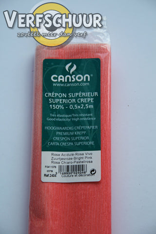 Canson crepepapier topkwaliteit zuurtjesroze 0.5x2.5m 200002404