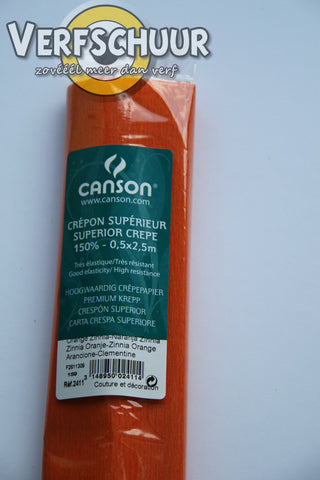 Canson crepepapier topkwaliteit zinnia oranje 0.5x2.5m 200002411