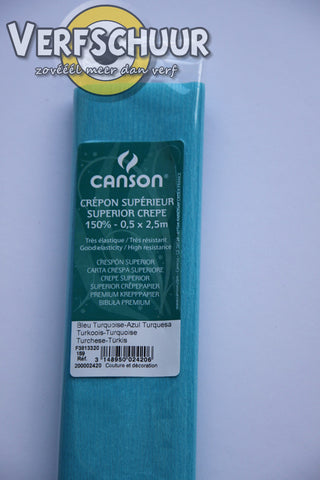Canson crepepapier topkwaliteit turkoois 0.5x2.5m 200002420