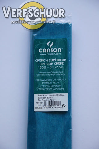 Canson crepepapier topkwaliteit exotisch blauw 0.5x2.5m 200002422