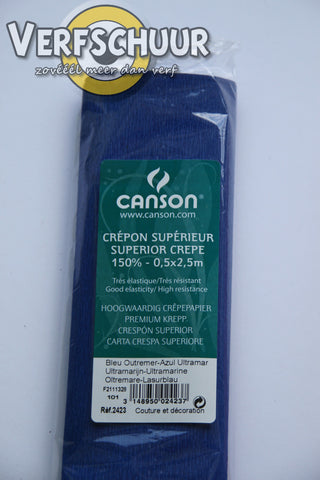 Canson crepepapier topkwaliteit ultramarijn 0.5x2.5m 200002423