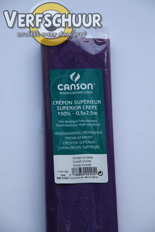 Canson crepepapier topkwaliteit violet 0.5x2.5m 200002425