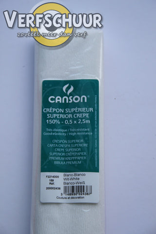 Canson crepepapier topkwaliteit wit 0.5x2.5m 200002436