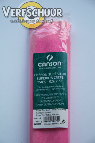 Canson crepepapier topkwaliteit felroze 0.5x2.5m 200002572